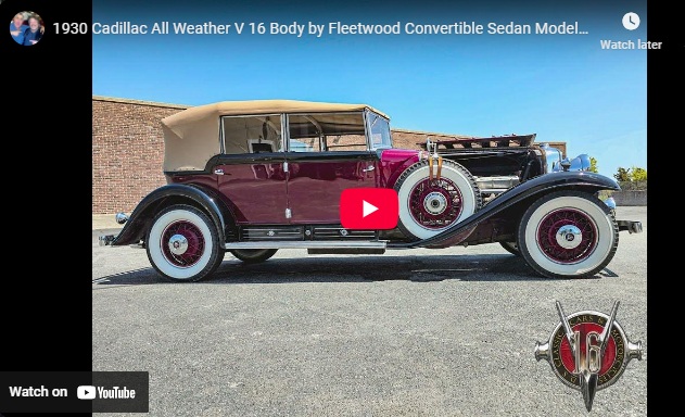 1930 Cadillac All Weather Phaeton V-16 by Fleetwood Model 4380 Convertible Sedan